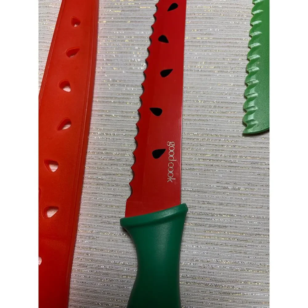 LOT OF 3 GREEN RED SUMMER KITCHEN TOOLS WATERMELON CAN OPENER FRUIT SLICER!!